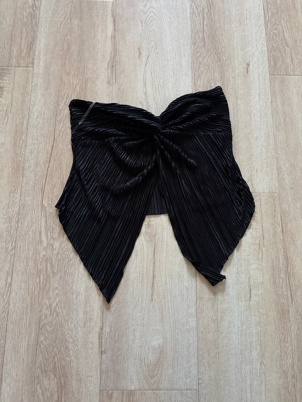 Black crop top lined size large